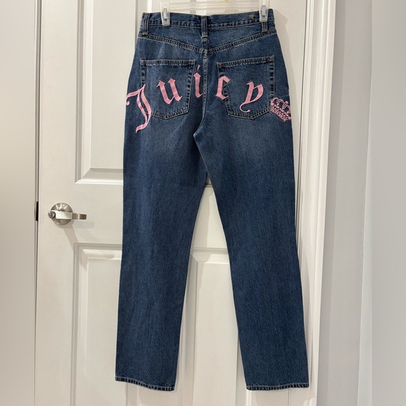 Juicy Couture Denim - Juicy Couture Belvedere High Rise Distressed Jeans - Pink Logo Y2K - Size 26 EUC